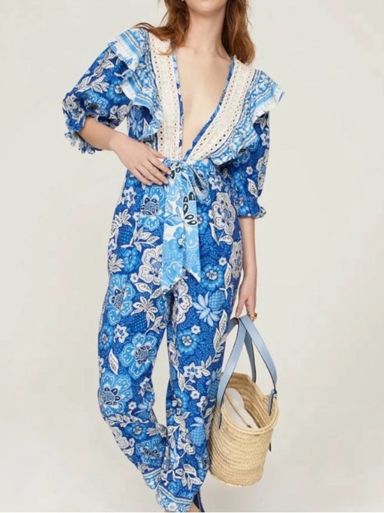FARM Rio Pants - Farm Rio Full Of Flowers Jumpsuit